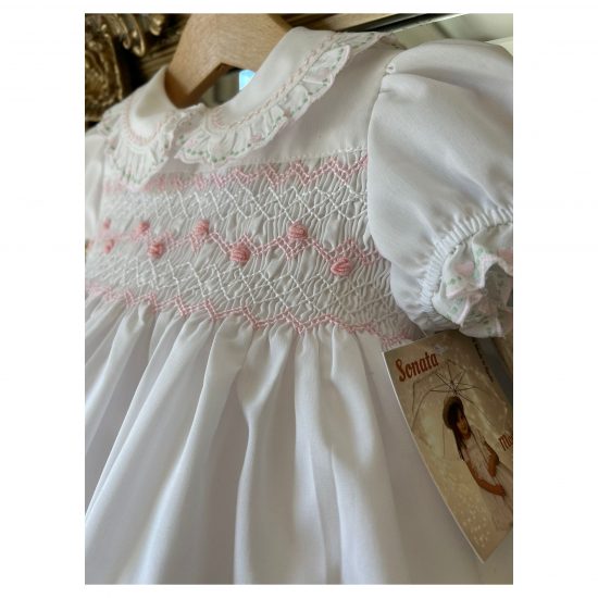RB White Hand Smocked Dress
