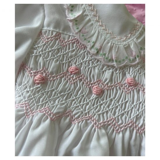 RB White Hand Smocked Dress - Image 4