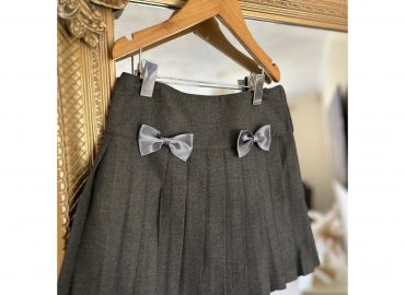 RB Pleats & Bow School Skirt