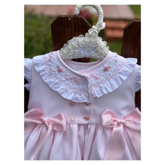 Sonata Summer Pink Smocked Dress - Image 3