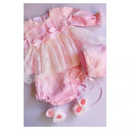 Ela Baby Pink Lace Dress Set - Image 2