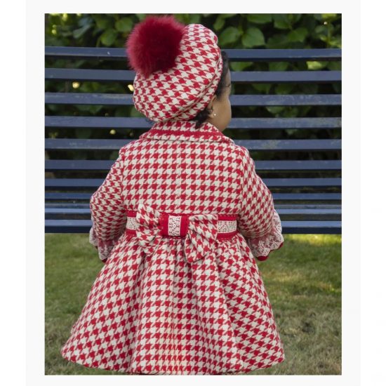 Sonata Red Checked Coat IN24-31 - Image 3