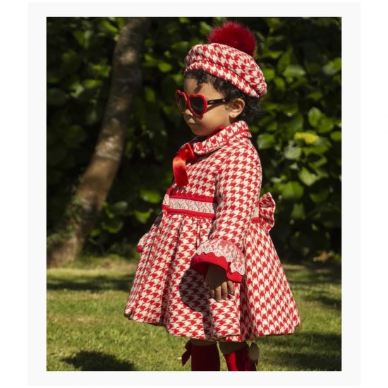 Sonata Red Checked Coat IN24-31 - Image 2