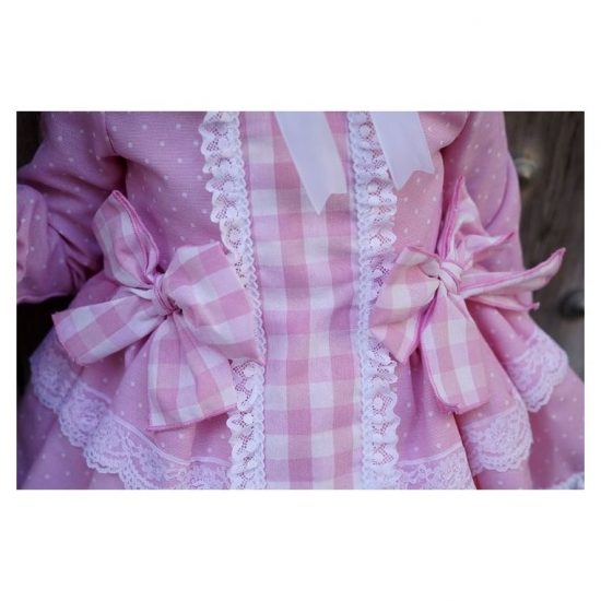 Ela Pink Dotty & Checked Dress - Image 3
