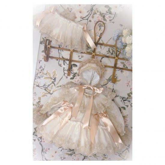 Luxury Ela Cream & Lace Dress Set