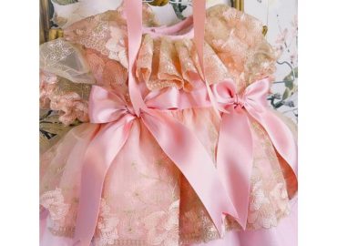Luxury Ela Pink & Floral Lace Dress Set