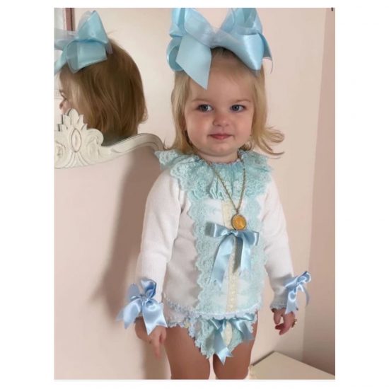 Ela Knitted Set Ruffle Lace Collar
