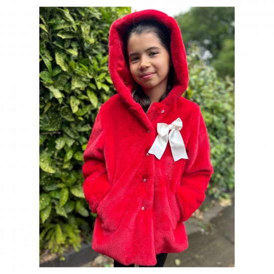 RB Red Fur Hood Winter Coat