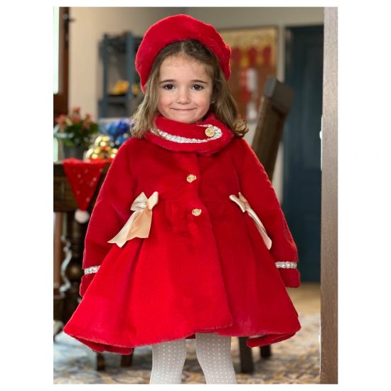 Sonata Red Fluffy Coat IN24-06 - Image 2