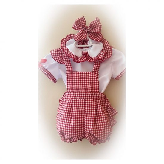 Ela Gingham School Romper Set